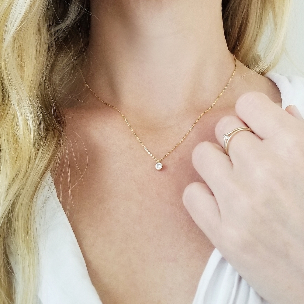 Dainty, Delicate, Minimal Gold Filled Necklace. - Picture 2 of 5